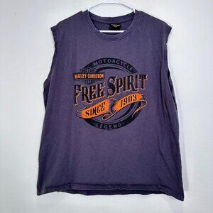 Harley-Davidson Dark Grey Sleeveless Graphic Shirt Denver Colorado Graphic Tee L
